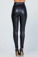 Women High Waist PU Leather Leggings | Zarnesh