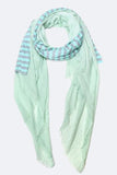 Women Striped Jersey Knit Layered Fashion Fringe Scarf | Zarnesh