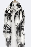 Women Palm Tree Print Fashion Scarf | Zarnesh