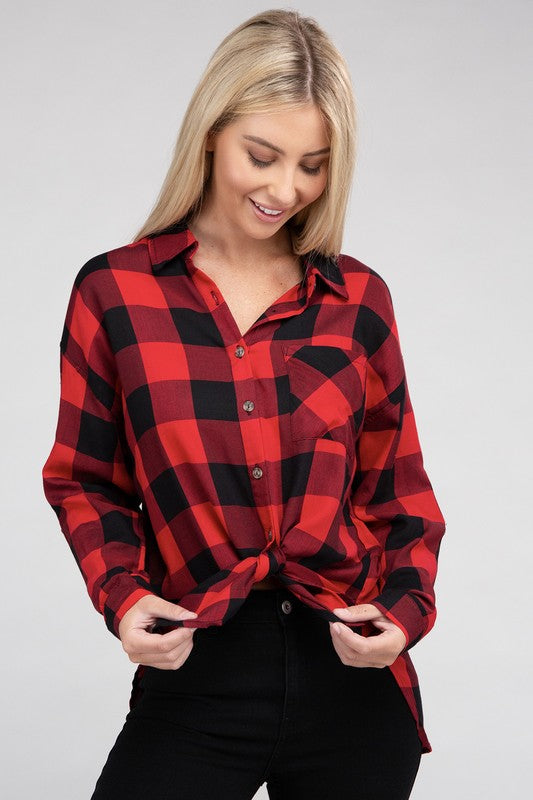 Women Classic Plaid Flannel Shirt | Zarnesh