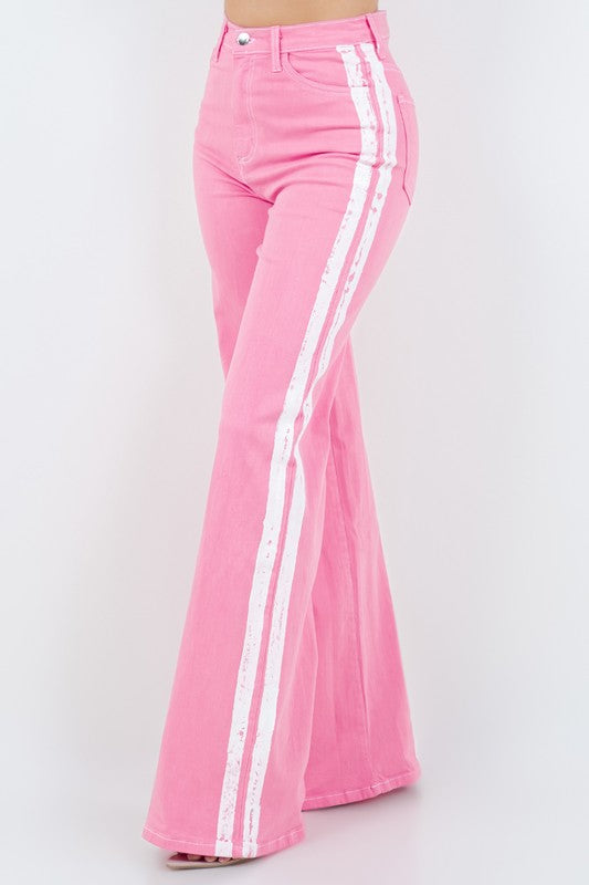 Women’s Striped Jean in Pink | Zarnesh