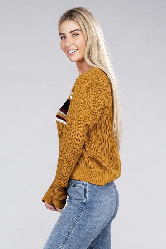 Women Everyday Wear Striped Pullover Sweater | Zarnesh