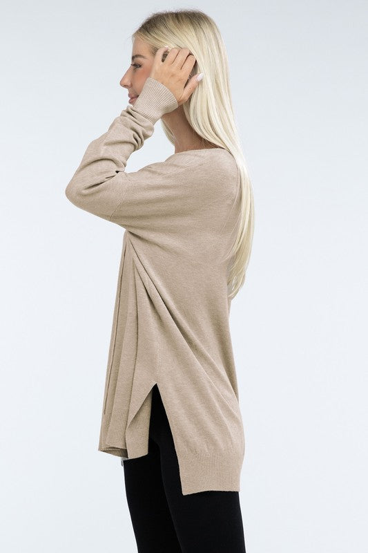 Women’s Hi-Low Hem Front Seam Sweater | Zarnesh