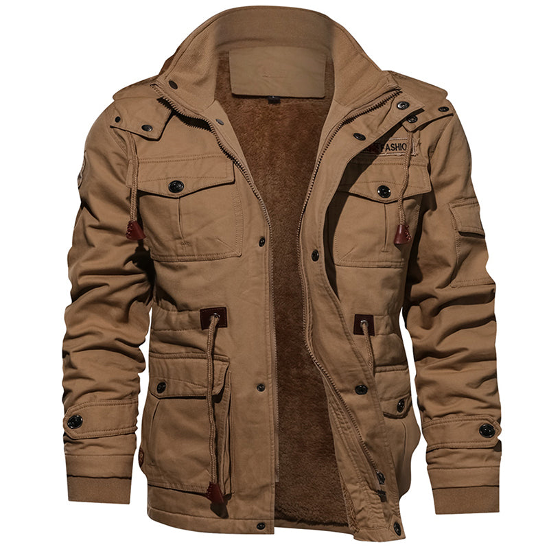 Men's Winter Fleece Jacket | Warm Hooded Coat for Military-Inspired Style | Zarnesh Outerwear