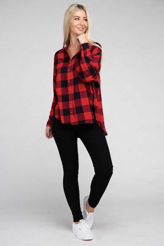 Women Classic Plaid Flannel Shirt | Zarnesh