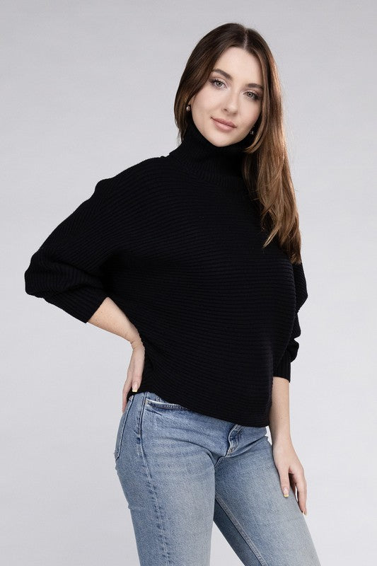 Women's Viscose Dolman Sleeve Turtleneck Sweater | Zarnesh