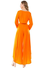 Women Sexy Orange Two Piece Dress | Zarnesh