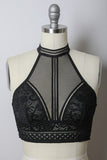 Women High Neck Mesh Choker Bralette Zarnesh