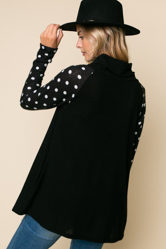 Women Polka Dot Turtle Neck Top | Zarnesh