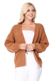 Women Bubble Bell Sleeve Chunky Open Front Sweater Cardigan Zarnesh