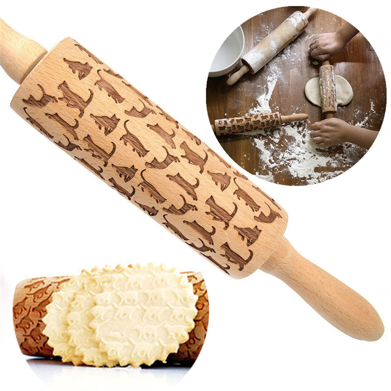 Rolling Pin Christmas Embossing for Holiday Baking Festive Delights | Zarnesh