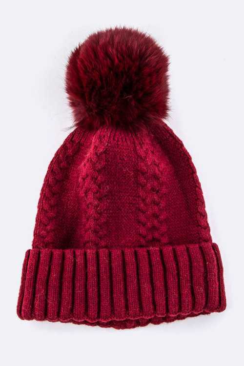 Women’s EMMEZ Raccoon Fur PomPom Cashmere Beanie | Zarnesh