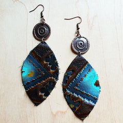 Oval Earrings in Blue Navajo with Copper Discs | Zarnesh