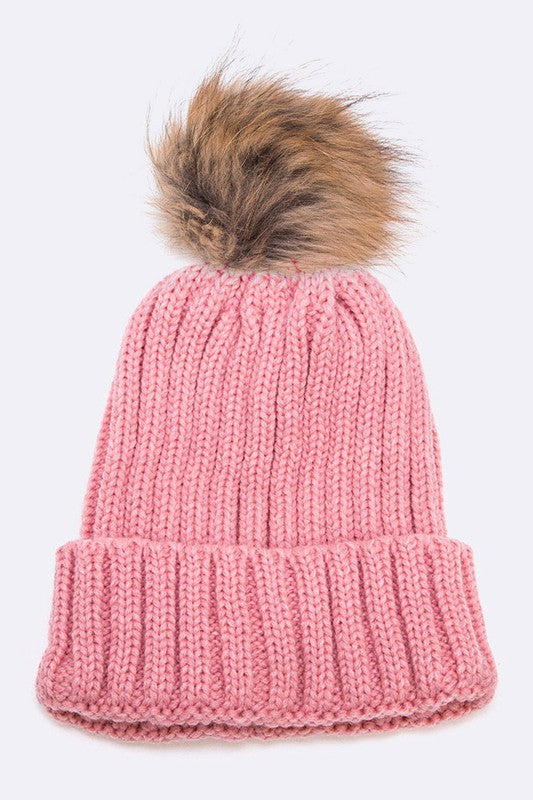 Women’s Raccoon Fur PomPom Beanie | Zarnesh