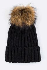 Women’s Raccoon Fur PomPom Beanie | Zarnesh