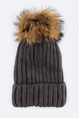 Women’s Raccoon Fur PomPom Beanie | Zarnesh