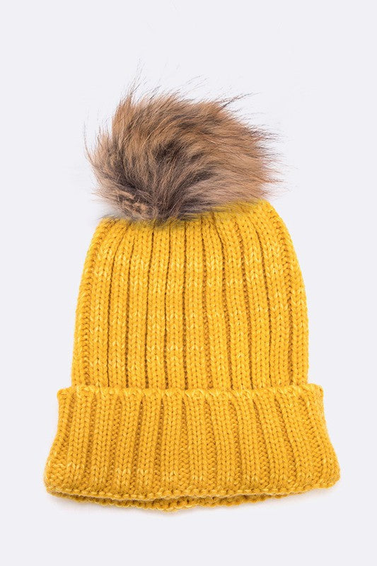 Women’s Raccoon Fur PomPom Beanie | Zarnesh