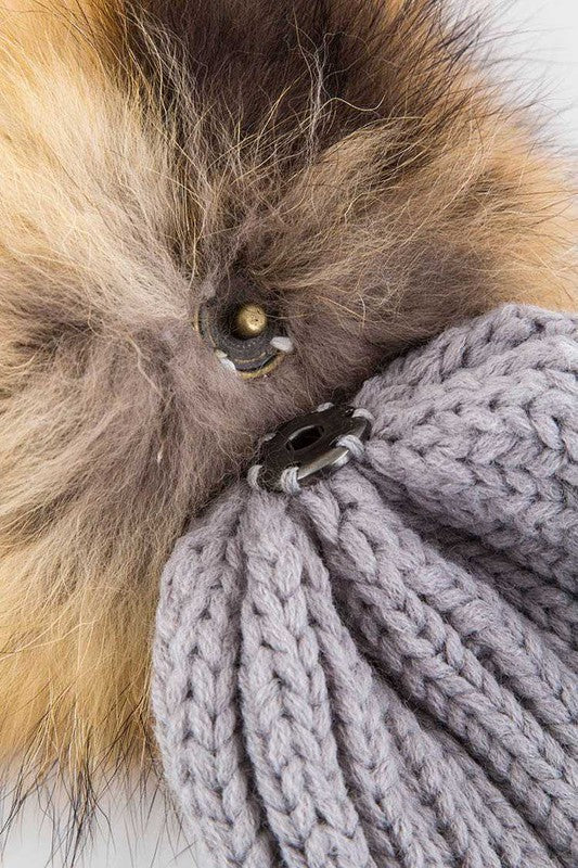 Women’s Raccoon Fur PomPom Beanie | Zarnesh