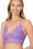 Women V Neck Crochet Lace Bralette with Bra Pads Zarnesh