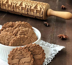 Rolling Pin Christmas Embossing for Holiday Baking Festive Delights | Zarnesh