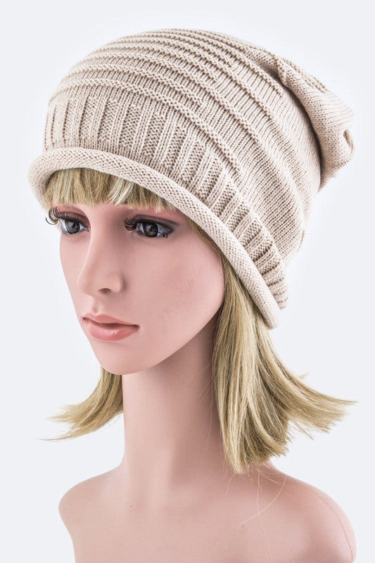 Women Raised Knit Slouchy Light Weight Beanie | Zarnesh