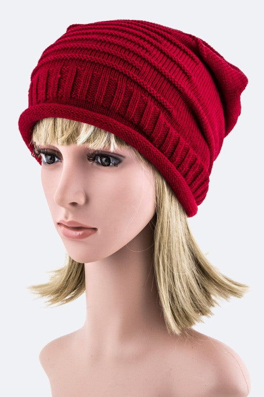 Women Raised Knit Slouchy Light Weight Beanie | Zarnesh