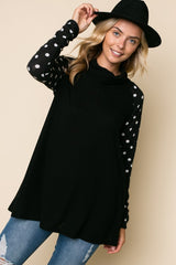 Women Polka Dot Turtle Neck Top | Zarnesh