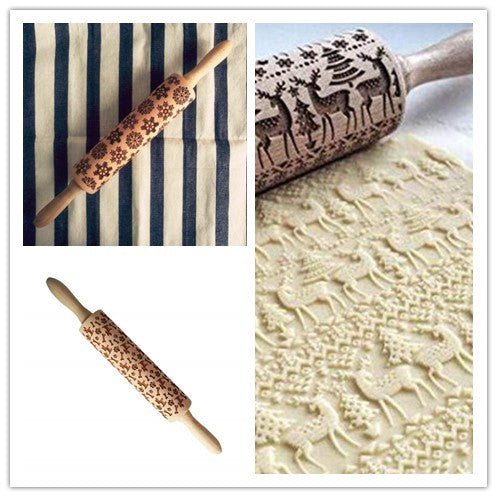 Rolling Pin Christmas Embossing for Holiday Baking Festive Delights | Zarnesh