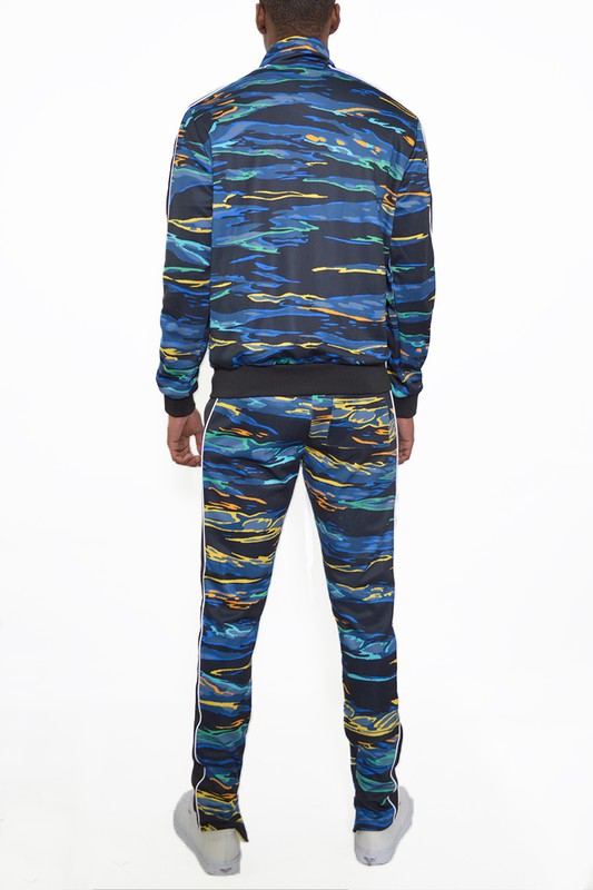  Mens Print Full Zip Track Suit Set | Zarnesh