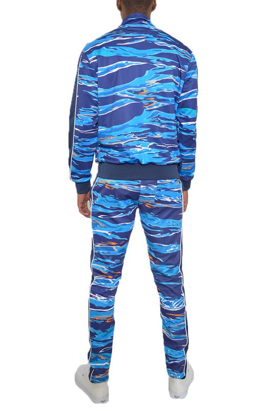  Mens Print Full Zip Track Suit Set | Zarnesh