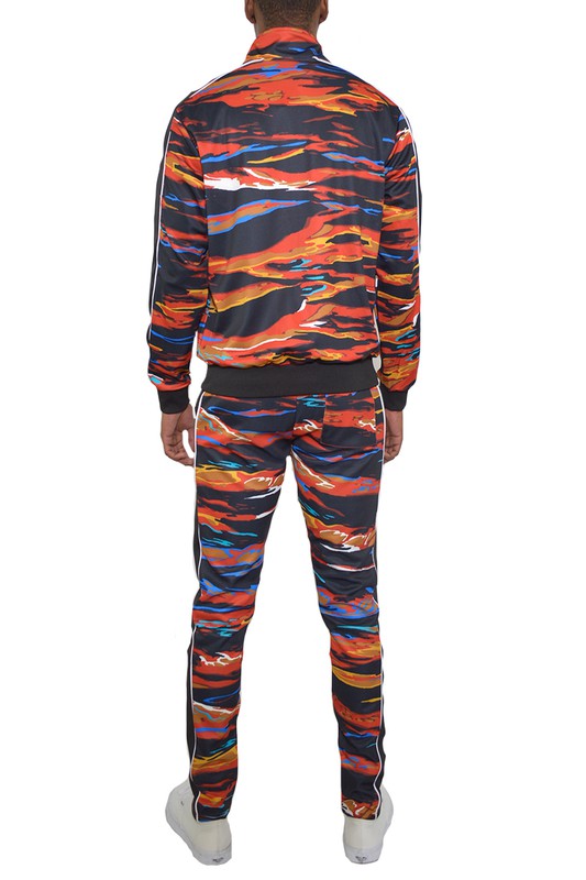  Mens Print Full Zip Track Suit Set | Zarnesh