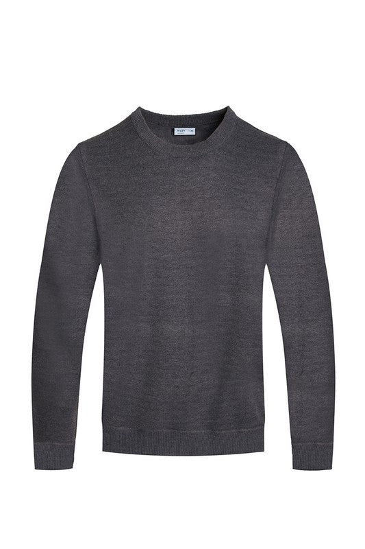 MEN'S SOLID COLOR ROUND NECK SWEATER | Zarnesh