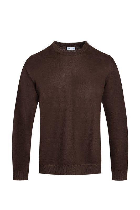 MEN'S SOLID COLOR ROUND NECK SWEATER | Zarnesh