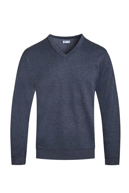  Men's Solid V-Neck Sweater | Zarnesh
