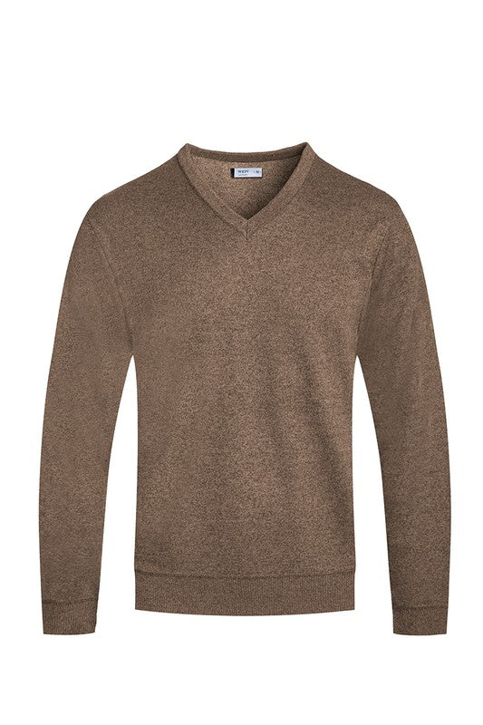  Men's Solid V-Neck Sweater | Zarnesh
