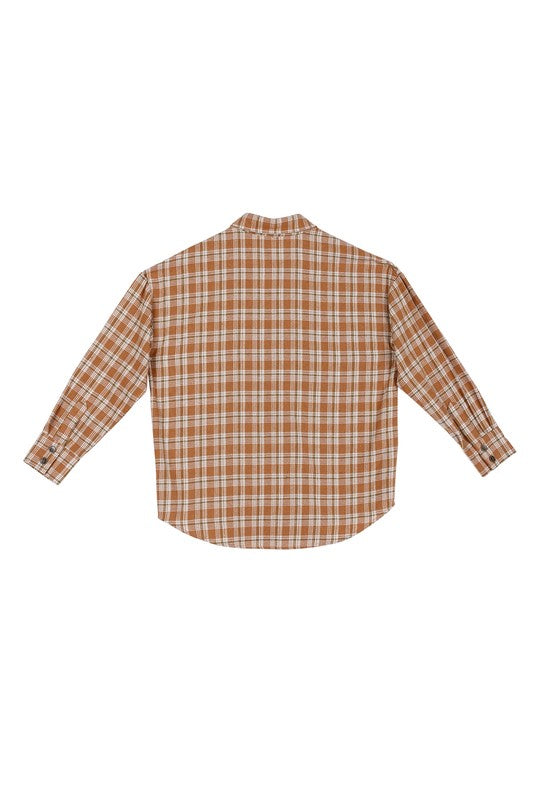 Women Autumn Beige Plaid Shirts | Zarnesh