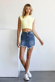 Women High Waist Long Frayed Hem Mini Denim Skirt | Zarnesh