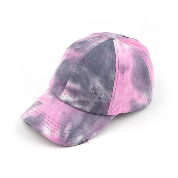 Women's CC Tie-Dye Pony Cap  Criss-Cross Elastic | Zarnesh