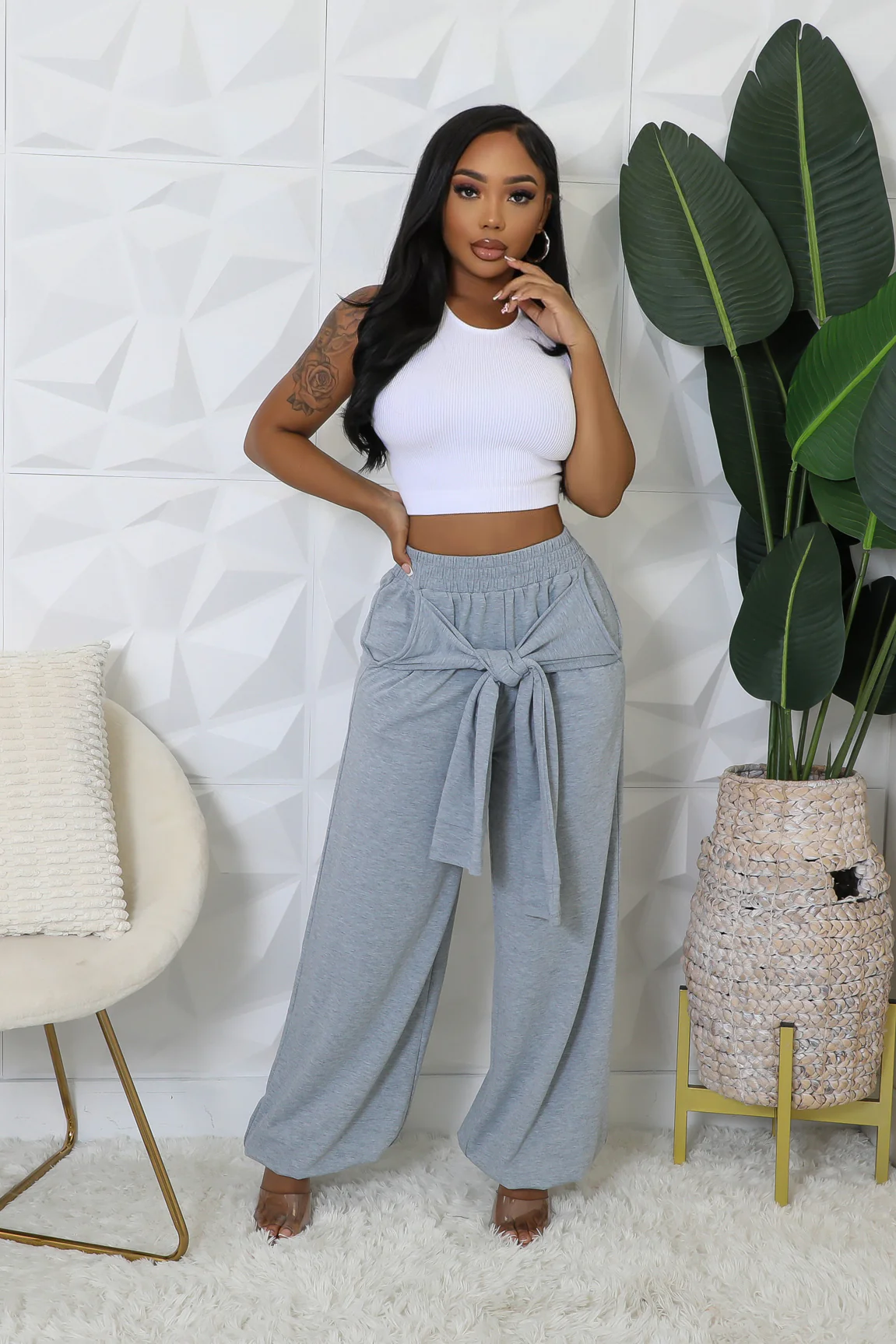 Women High-Waisted Stretch Pants | Zarnesh