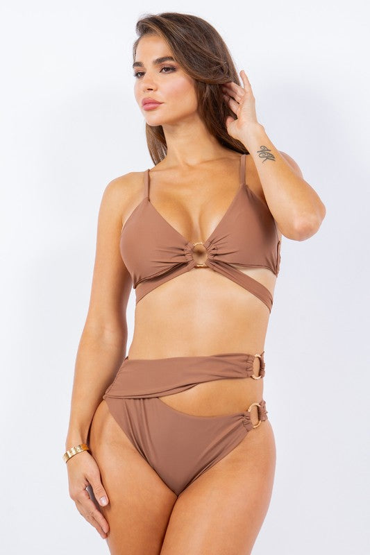 WOMEN TWO PIECE WRAPPING WITH MULTI O RING BIKINI zarnesh.com