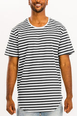 Men's Streped Elongated T-Shirt | Zarnesh