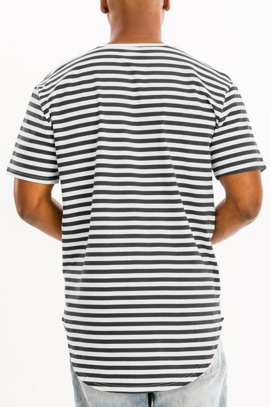 Men's Streped Elongated T-Shirt | Zarnesh