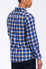 Men’s Full Plaid Checkered Flannel Long Sleeve Shacket | Zarnesh