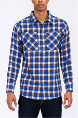 Men’s Full Plaid Checkered Flannel Long Sleeve Shacket | Zarnesh