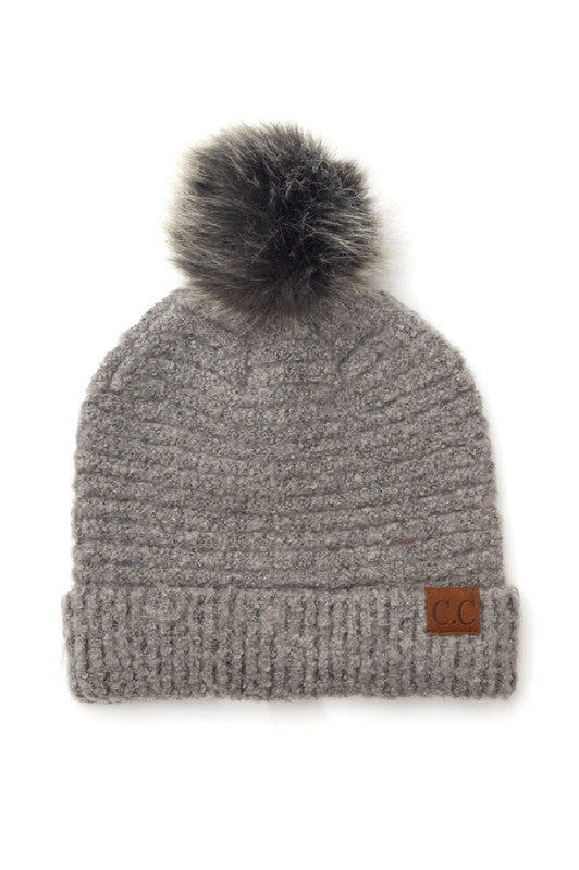 Women CC Ultra Soft Fur Pom Beanie | Zarnesh