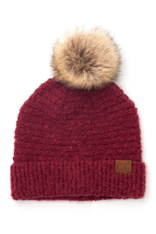 Women CC Ultra Soft Fur Pom Beanie | Zarnesh