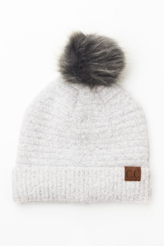 Women CC Ultra Soft Fur Pom Beanie | Zarnesh