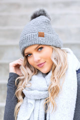 Women CC Ultra Soft Fur Pom Beanie | Zarnesh