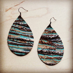 Leather Teardrop Earring  | Zarnesh