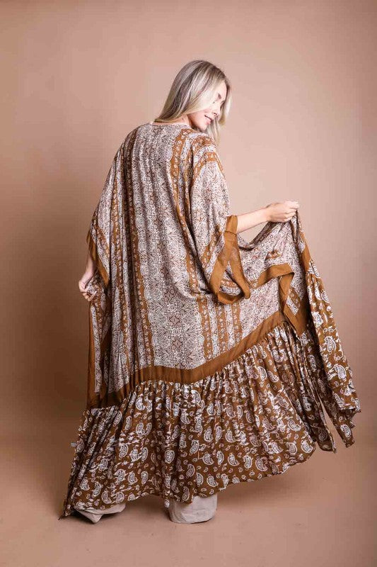  Women's Paisley Tapestry Free Flow Kimono | Zarnesh